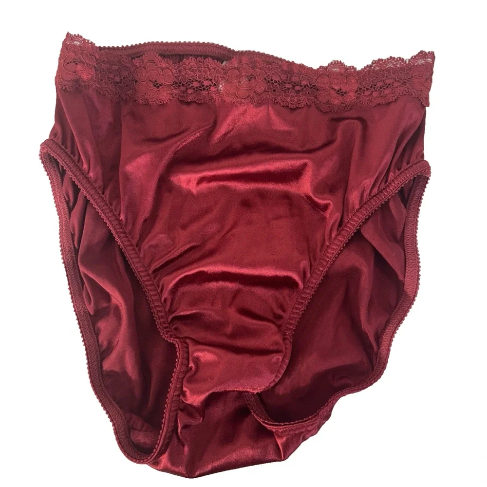 Victoria's Secret Vintage Cranberry Lace & Velvet Corset Bustier set 36/ S panty